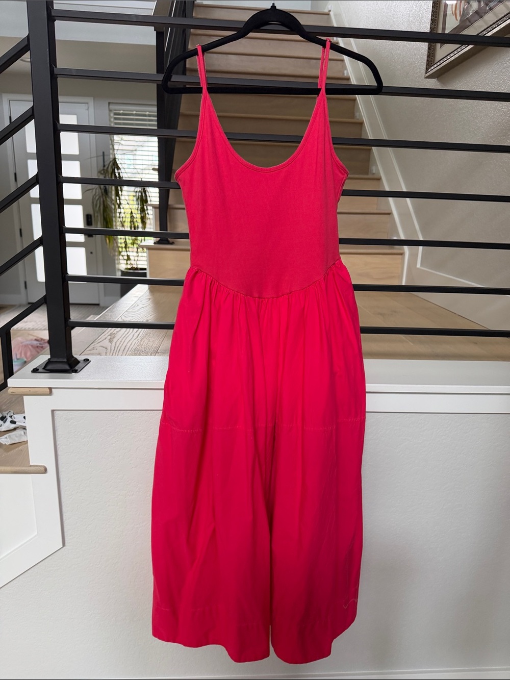 Free People Bright Hot Pink Midi Dress - Size M